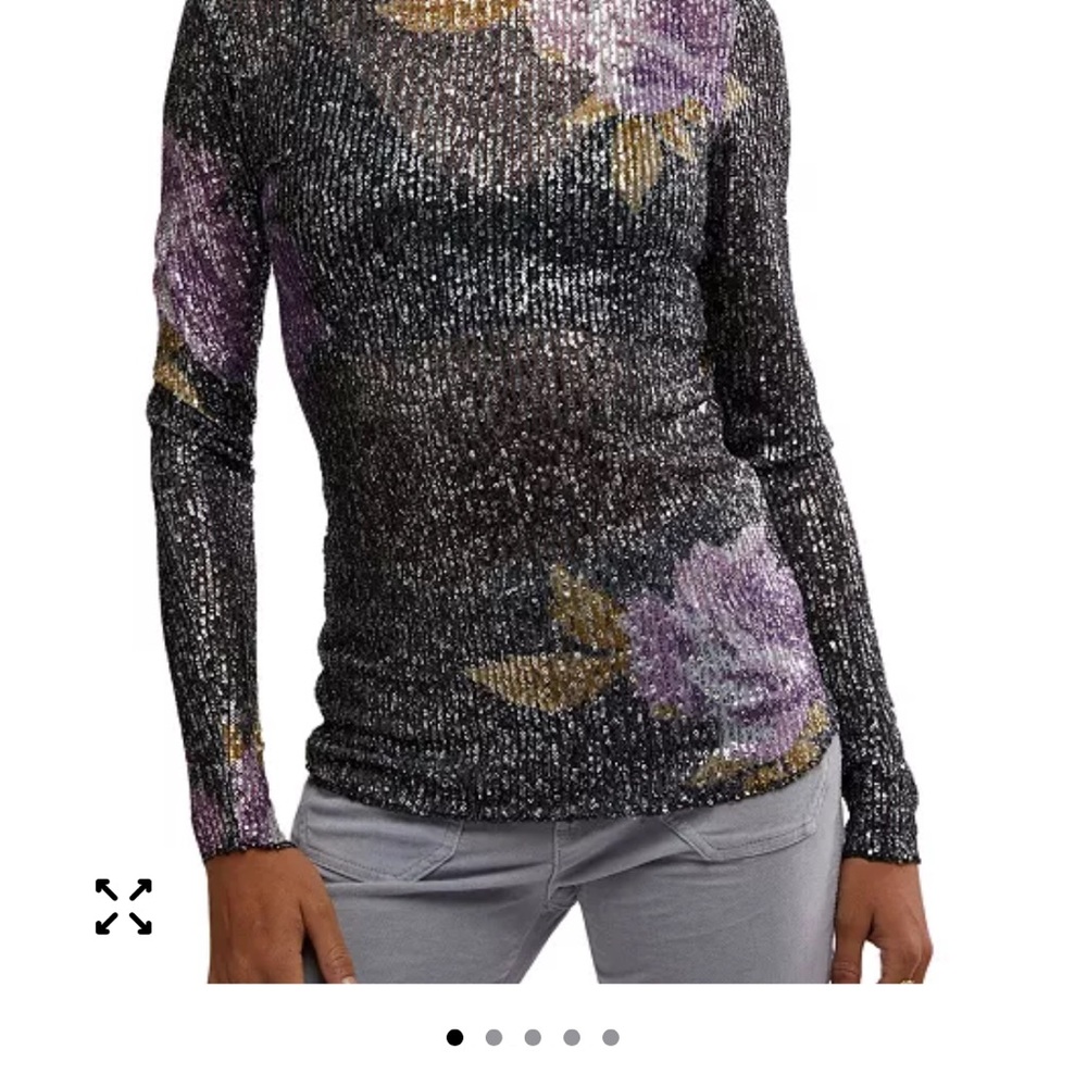 Free People Sequin Long Sleeve‎ Top